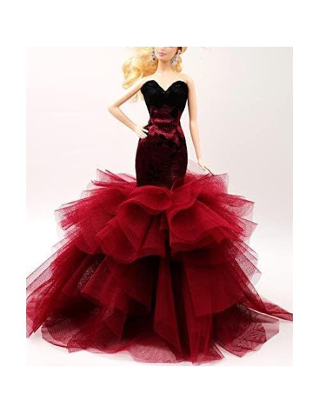 Vestido de Muñeca de Encaje Negro Cora Gu Sirena 30 cm