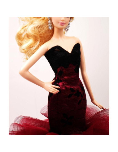 Vestido de Muñeca de Encaje Negro Cora Gu Sirena 30 cm