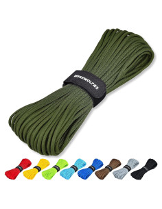 Cuerda Paracord WEREWOLVES 30.48m Verde Militar 4mm Tipo III