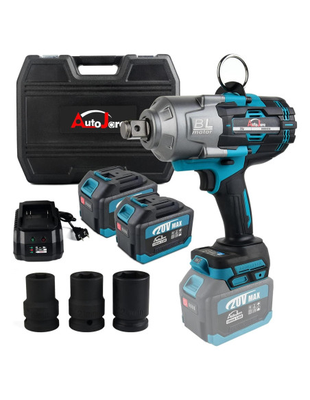 Llave de Impacto Inalámbrica AUTOJARE 3/4" 2000 N.m con 2 Baterías