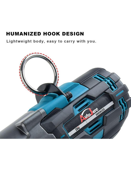 Llave de Impacto Inalámbrica AUTOJARE 3/4" 2000 N.m con 2 Baterías