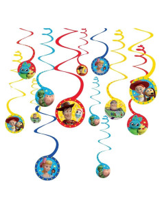 Decoraciones en Espiral Multicolor Amscan Toy Story 4 - 12 Unidades