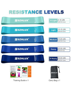 Conjunto de Bandas de Resistencia SZHLUX 5 Niveles Azul 2