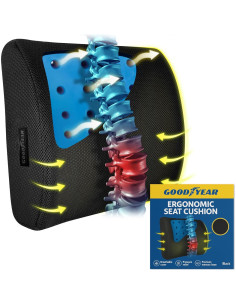 Cojín Lumbar Goodyear GY1003 Espuma Viscoelástica 34x36 cm 2