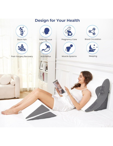 MASVIS Juego de Almohadas en Cuña Ortopédicas 5 Piezas