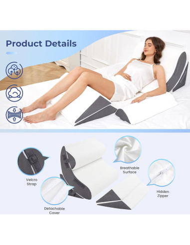 MASVIS Juego de Almohadas en Cuña Ortopédicas 5 Piezas