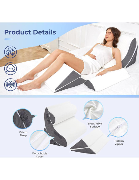 MASVIS Juego de Almohadas en Cuña Ortopédicas 5 Piezas