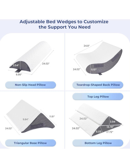 MASVIS Juego de Almohadas en Cuña Ortopédicas 5 Piezas