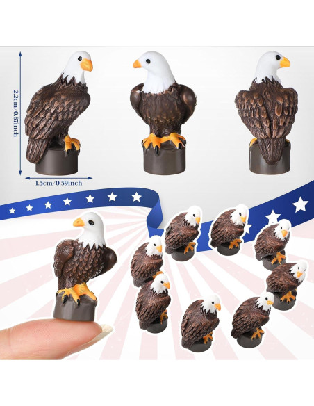 50 Mini Águilas Calvas de Resina Soulchen Decoración Patriótica