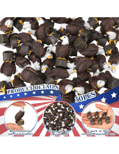 50 Mini Águilas Calvas de Resina Soulchen Decoración Patriótica