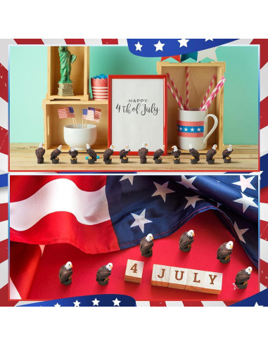 50 Mini Águilas Calvas de Resina Soulchen Decoración Patriótica