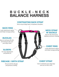 Arnés de Equilibrio Blue-9 Rosa Fucsia XS Ajuste Personalizable 2