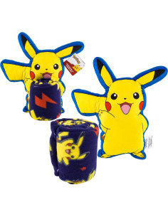 Conjunto de Viaje Pikachu NORTHWEST - Manta 101.6x127 cm y Peluche 38.1 cm 2