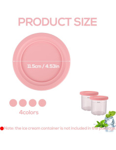 4 Tapas de Silicona para Tazas de Helado Lasuroa 11.5 cm 2