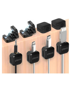 Organizadores de Cables QYKAVM - 8 Clips Magnéticos Adhesivos