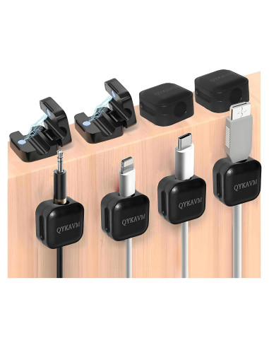 Organizadores de Cables QYKAVM - 8 Clips Magnéticos Adhesivos