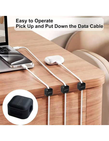 Organizadores de Cables QYKAVM - 8 Clips Magnéticos Adhesivos