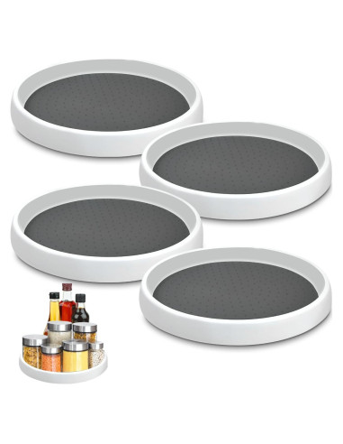 Set de 4 Organizadores Lazy Susan Puiuisoul 25,4 cm Antideslizante