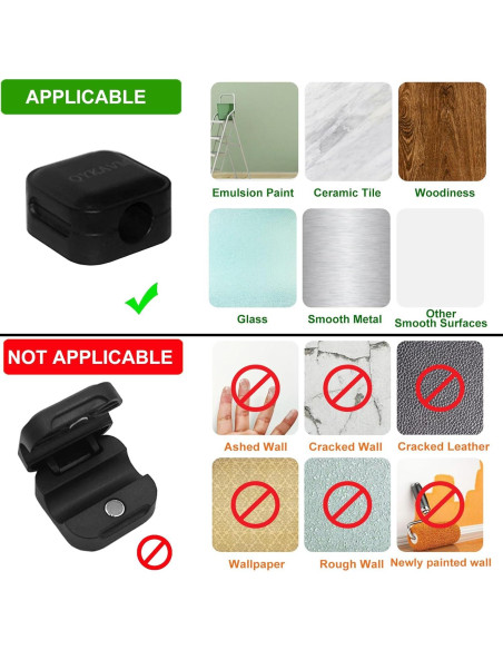 Organizadores de Cables QYKAVM - 8 Clips Magnéticos Adhesivos