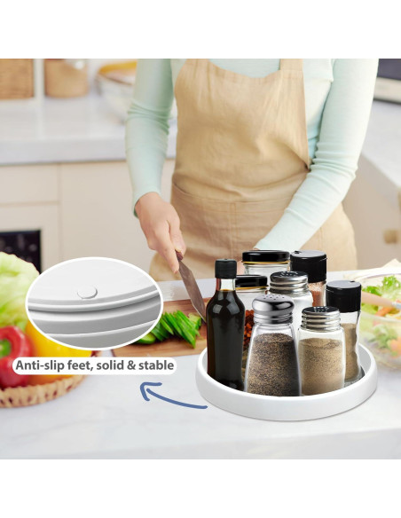 Set de 4 Organizadores Lazy Susan Puiuisoul 25,4 cm Antideslizante