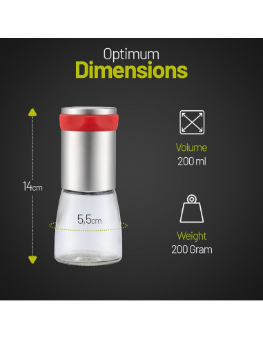 Molinillo de Chile ZOLMER Acero Inoxidable y Vidrio 0.28 kg