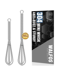 Juego de 2 Mini Batidores Walfos Acero Inoxidable 12,7 y 17,8 cm
