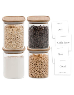 Contenedores de Vidrio Herméticos Bloom & Breeze 32oz - 4 Piezas