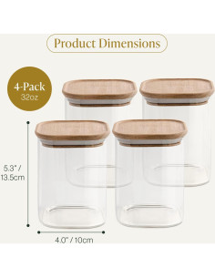 Contenedores de Vidrio Herméticos Bloom & Breeze 32oz - 4 Piezas 2