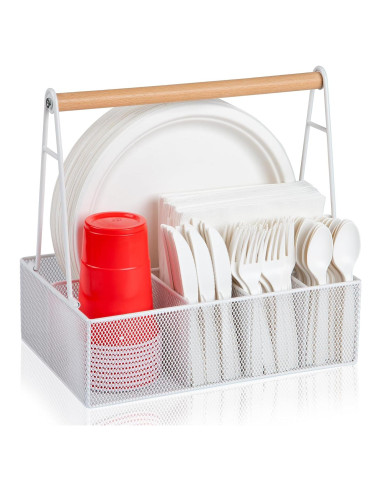 Organizador de Platos de Papel NACIMAX Blanco 6 Compartimentos