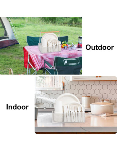 Organizador de Platos de Papel NACIMAX Blanco 6 Compartimentos