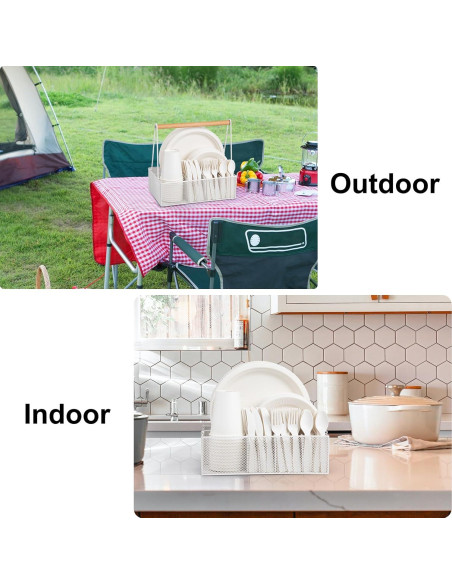 Organizador de Platos de Papel NACIMAX Blanco 6 Compartimentos Organizador de Platos de Papel NACIMAX Blanco 6 Compartimentos