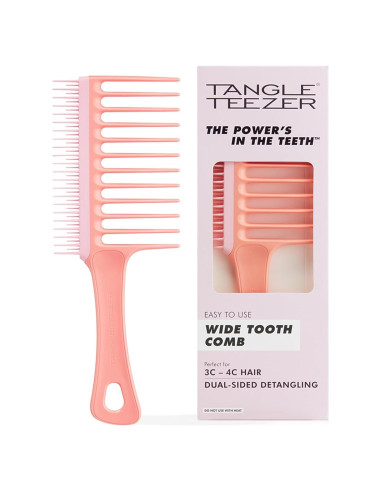 Peine Dientes Anchos Tangle Teezer Durazno para Cabello Rizado