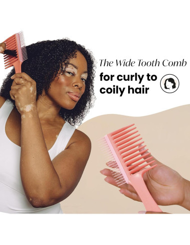 Peine Dientes Anchos Tangle Teezer Durazno para Cabello Rizado