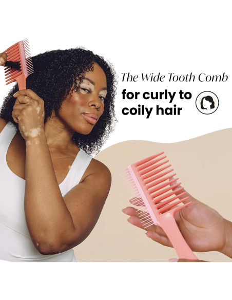 Peine Dientes Anchos Tangle Teezer Durazno para Cabello Rizado