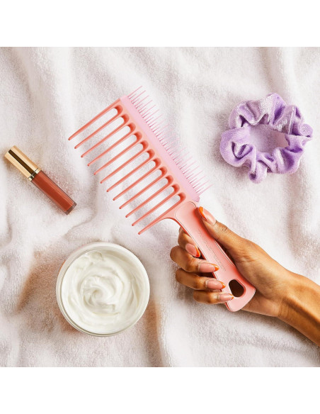 Peine Dientes Anchos Tangle Teezer Durazno para Cabello Rizado