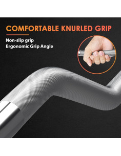 Barra de Curl EZ ExtreSpo 119 cm para Pesas con Collares 2