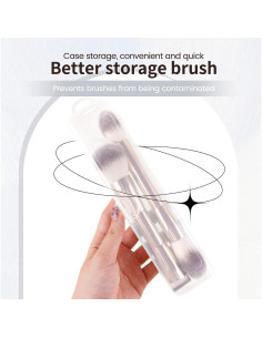 Pinceles de Maquillaje Doble Cara MAANGE Oro 2 Piezas 2