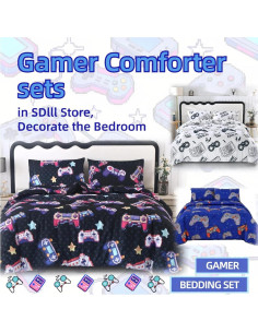 Conjunto de Edredón Gamer SDIII Reina 3 Piezas Microfibra 2
