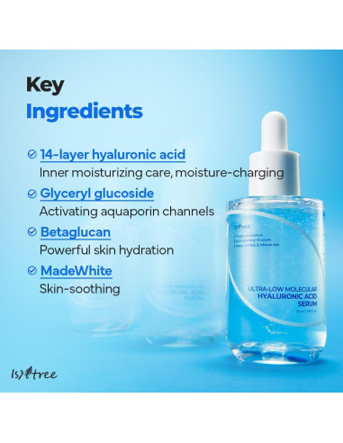 Suero Ácido Hialurónico ISNTREE 50ml Hidratación Profunda