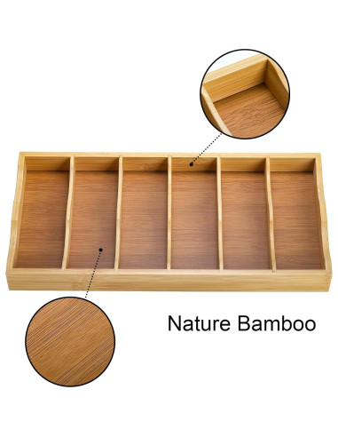 Organizador de Gafas de Sol SOUJOY 3 Piezas Bambú 6 Compartimentos