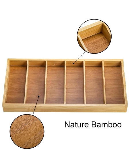 Organizador de Gafas de Sol SOUJOY 3 Piezas Bambú 6 Compartimentos