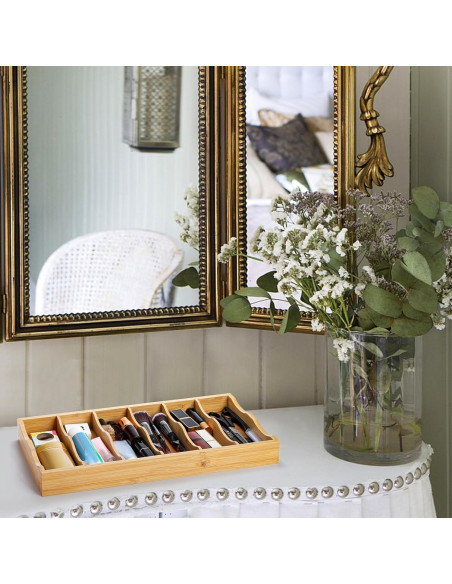 Organizador de Gafas de Sol SOUJOY 3 Piezas Bambú 6 Compartimentos