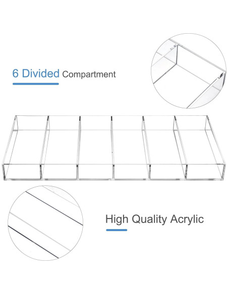 Organizador de Gafas Acrílico SynHHergyx Pack 2 6 Compartimentos