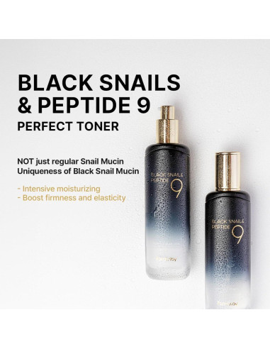 Tónico Farmstay Black Snail 9 Pétidos 120ml Antienvejecimiento