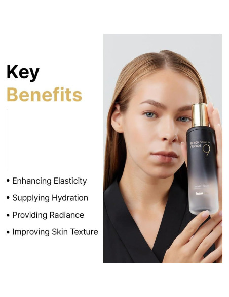 Tónico Farmstay Black Snail 9 Pétidos 120ml Antienvejecimiento