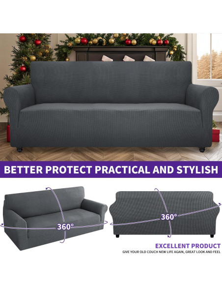 Funda de Sofá Universal ZNSAYOTX 72-92" Gris Oscuro