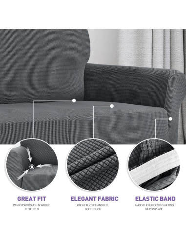 Funda de Sofá Universal ZNSAYOTX 72-92" Gris Oscuro