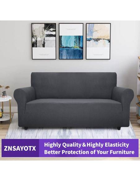 Funda de Sofá Universal ZNSAYOTX 72-92" Gris Oscuro