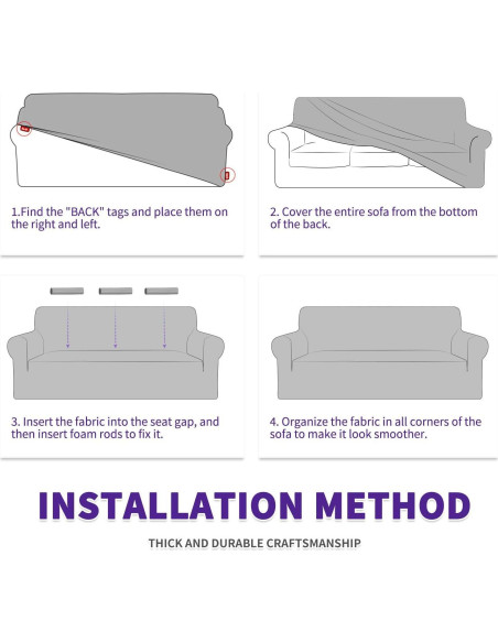 Funda de Sofá Universal ZNSAYOTX 72-92" Gris Oscuro