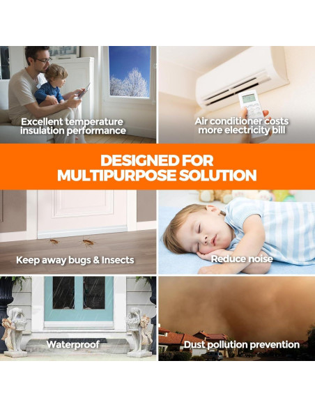 Tapón de Draft para Puerta Holikme 104 cm Blanco Aislante